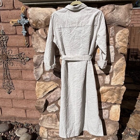 Roolee Embroidered Dress Button Down Collared Long Sleeve Belted Midi Size XL - Picture 5 of 9